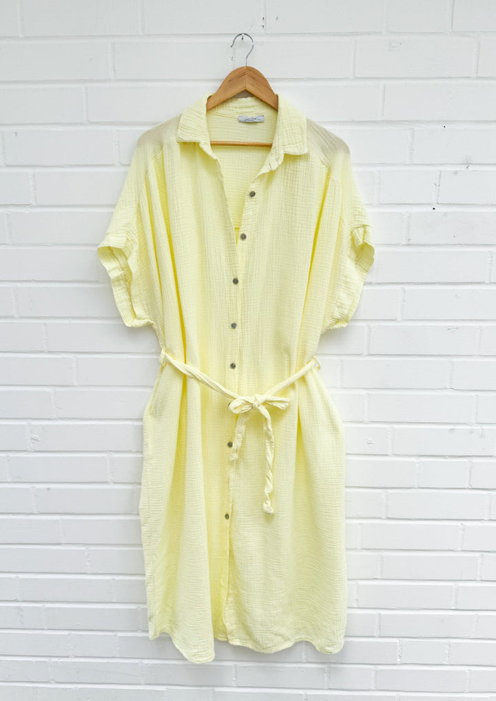 LANGES MUSSELIN BLUSENKLEID CORINNA - versch. Farben