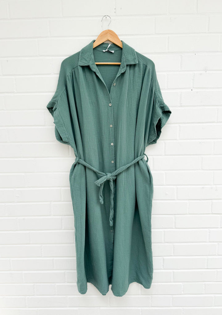 LANGES MUSSELIN BLUSENKLEID CORINNA - versch. Farben