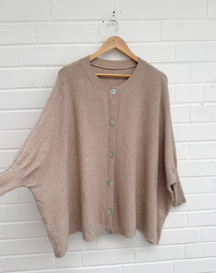 BASIC OVERSIZE STRICKJACKE mit Knöpfen - versch. Farben