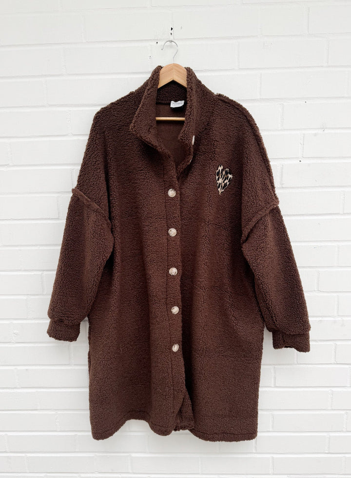 LANGER TEDDY MANTEL - versch. Farben