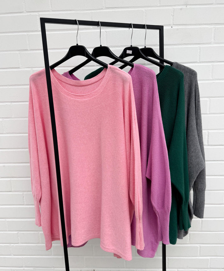LANGER OVERSIZE BASIC PULLOVER - versch. Farben
