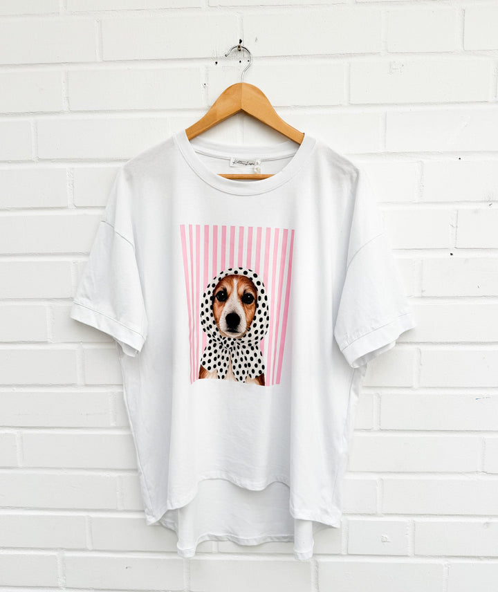 T-SHIRT STRIPE DOG
