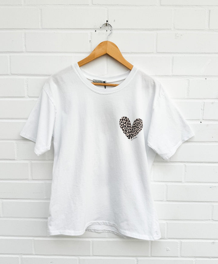 T-SHIRT HERZ LEO- Weiß