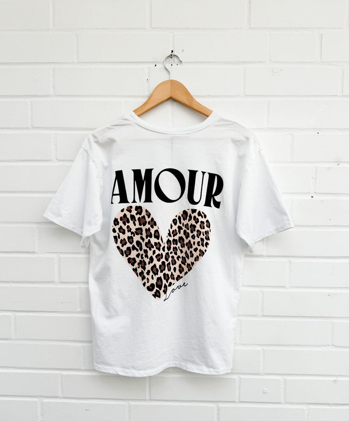 T-SHIRT HERZ LEO- Weiß