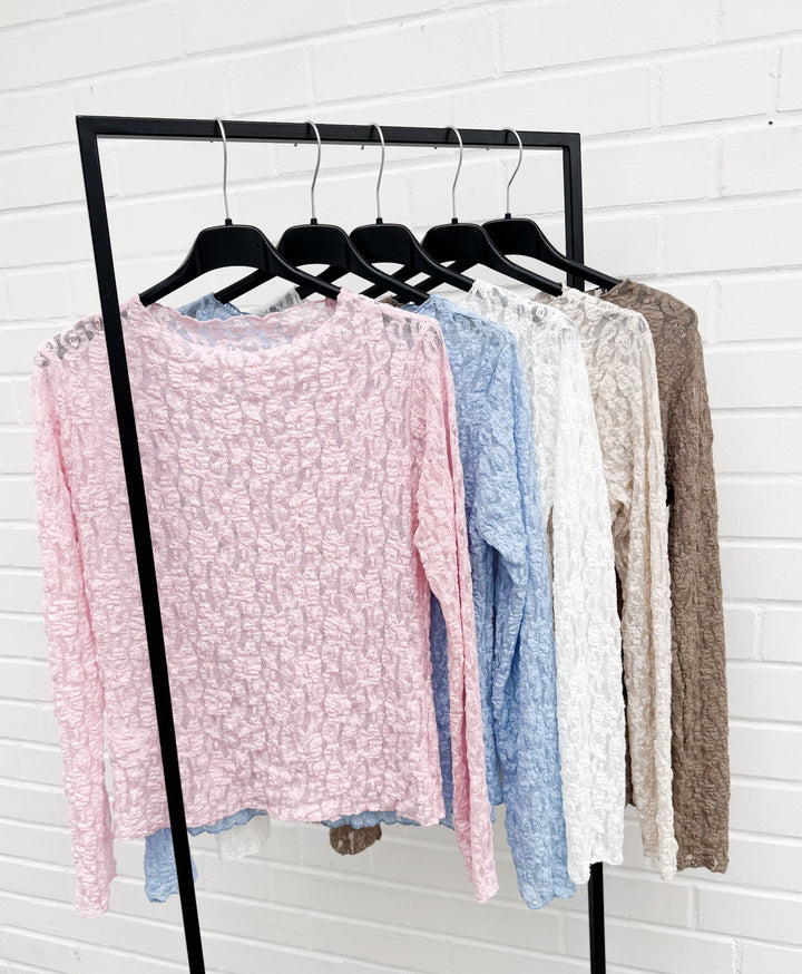 LACE LANGARM SHIRT - versch. Farben