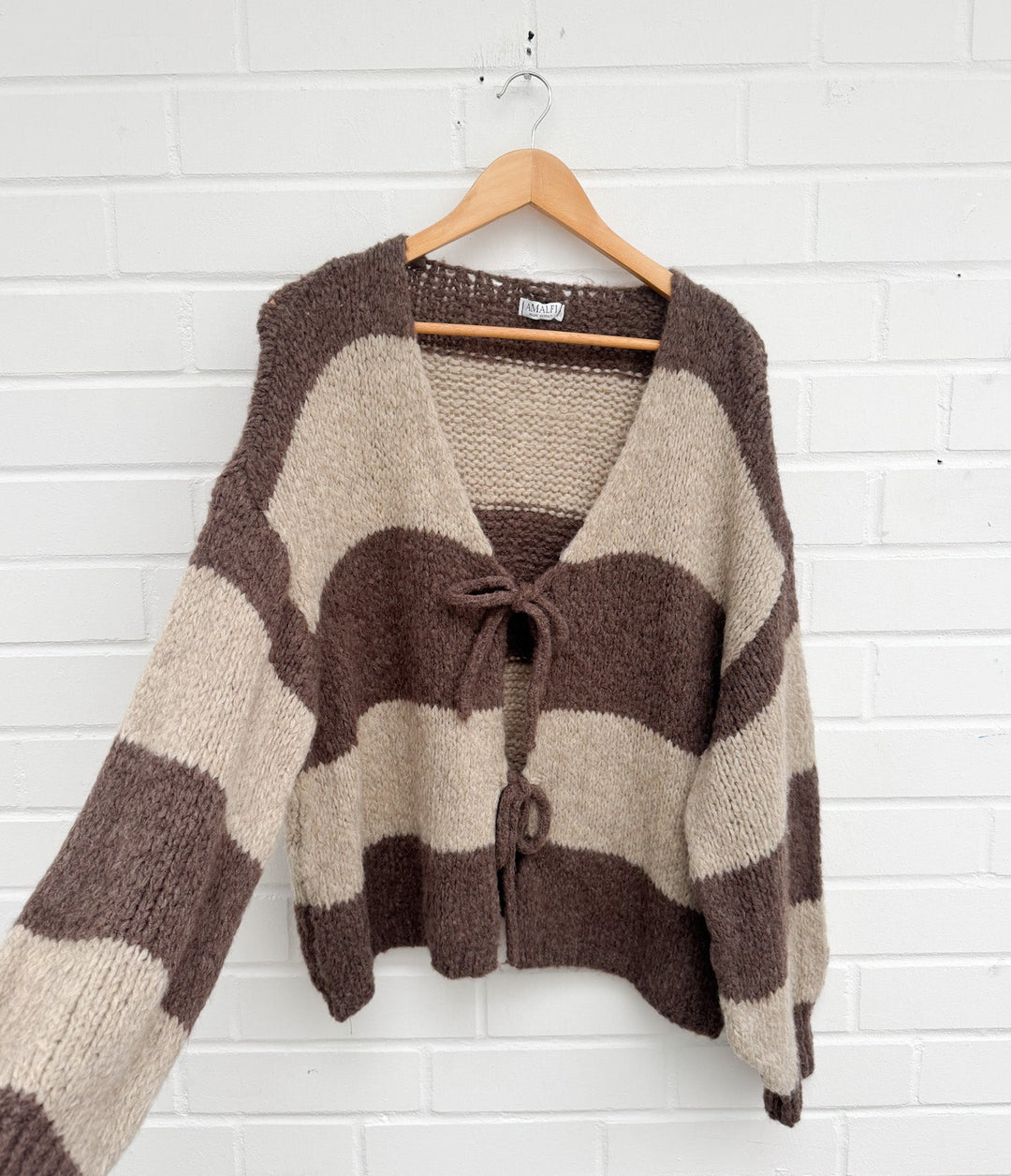 STREIFEN SCHLEIFEN STRICKJACKE - versch. Farben