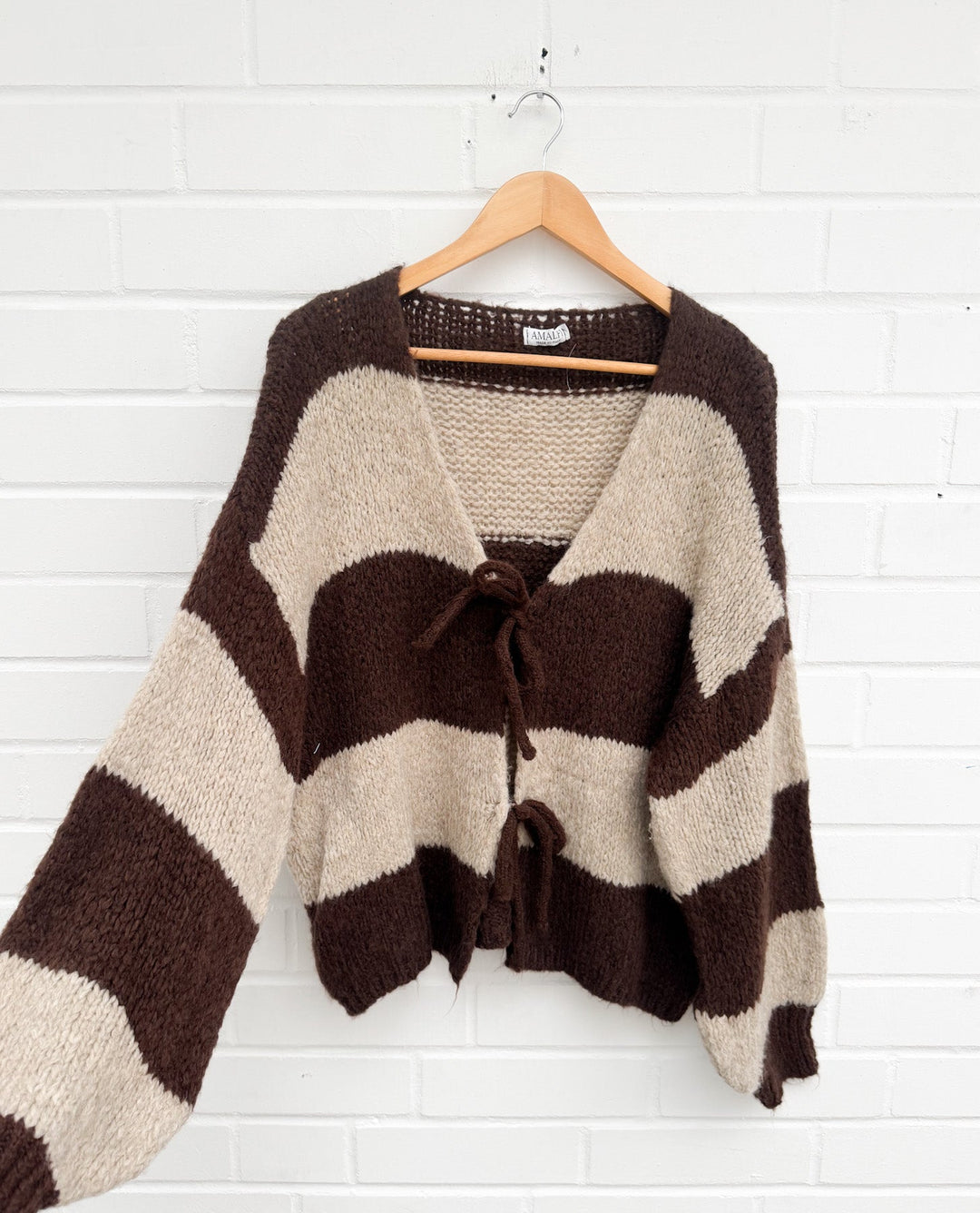 STREIFEN SCHLEIFEN STRICKJACKE - versch. Farben