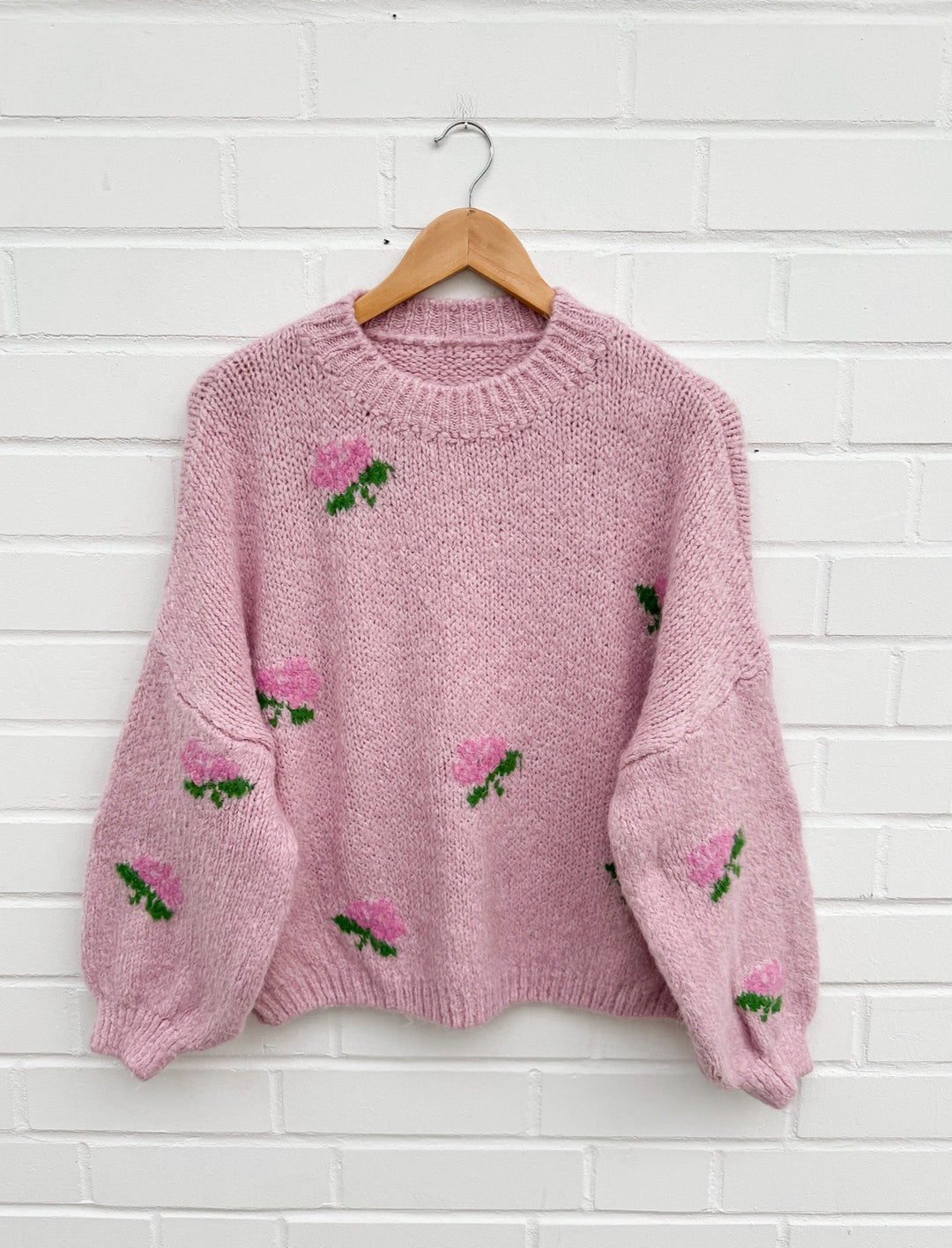 FLOWER STRICKPULLOVER JESS - rosa (M4)