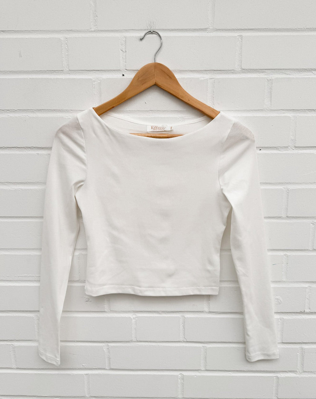 BASIC CROP LANGARM SHIRT - versch. Farben