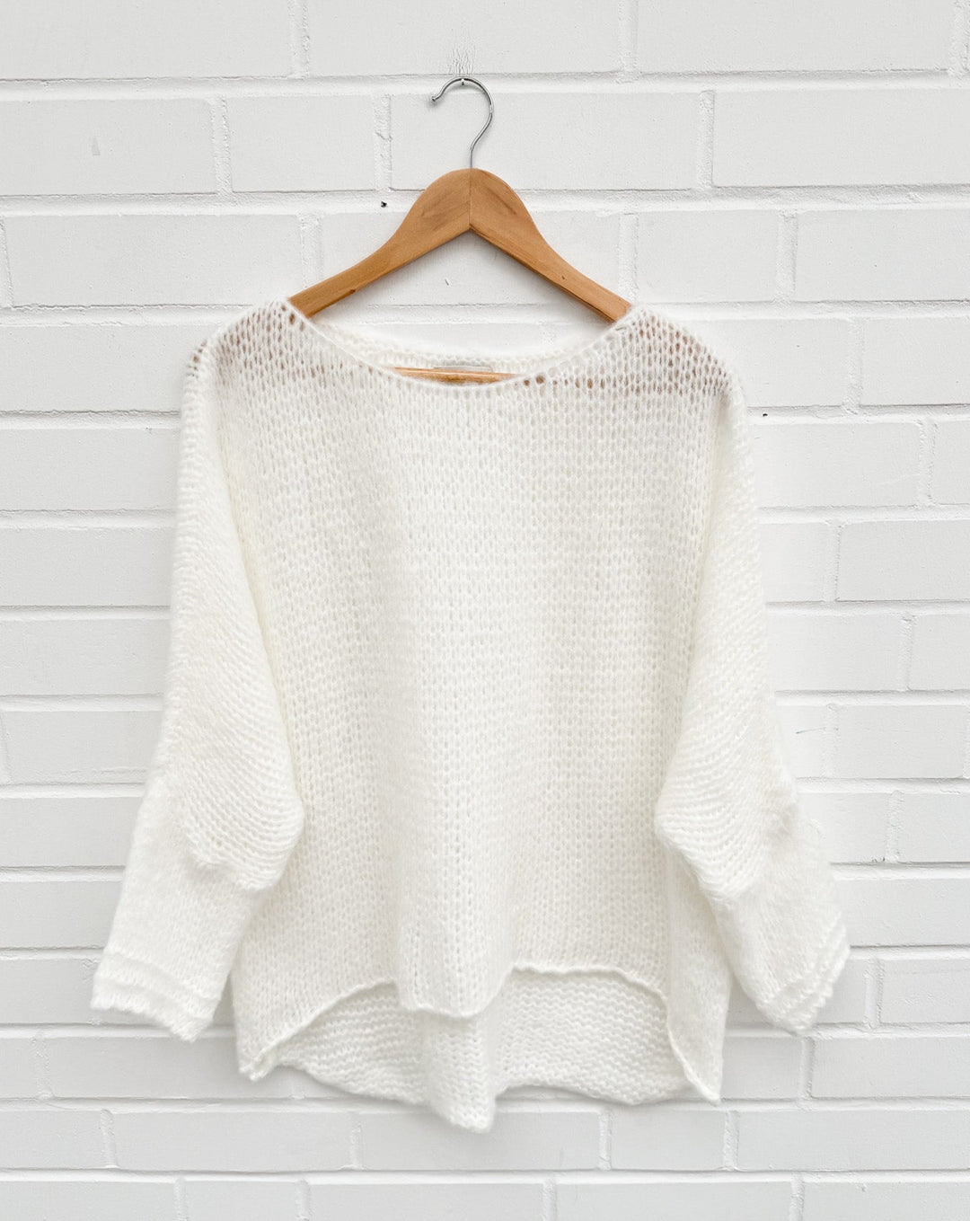 OVERSIZE STRICKPULLOVER FEE - Creme