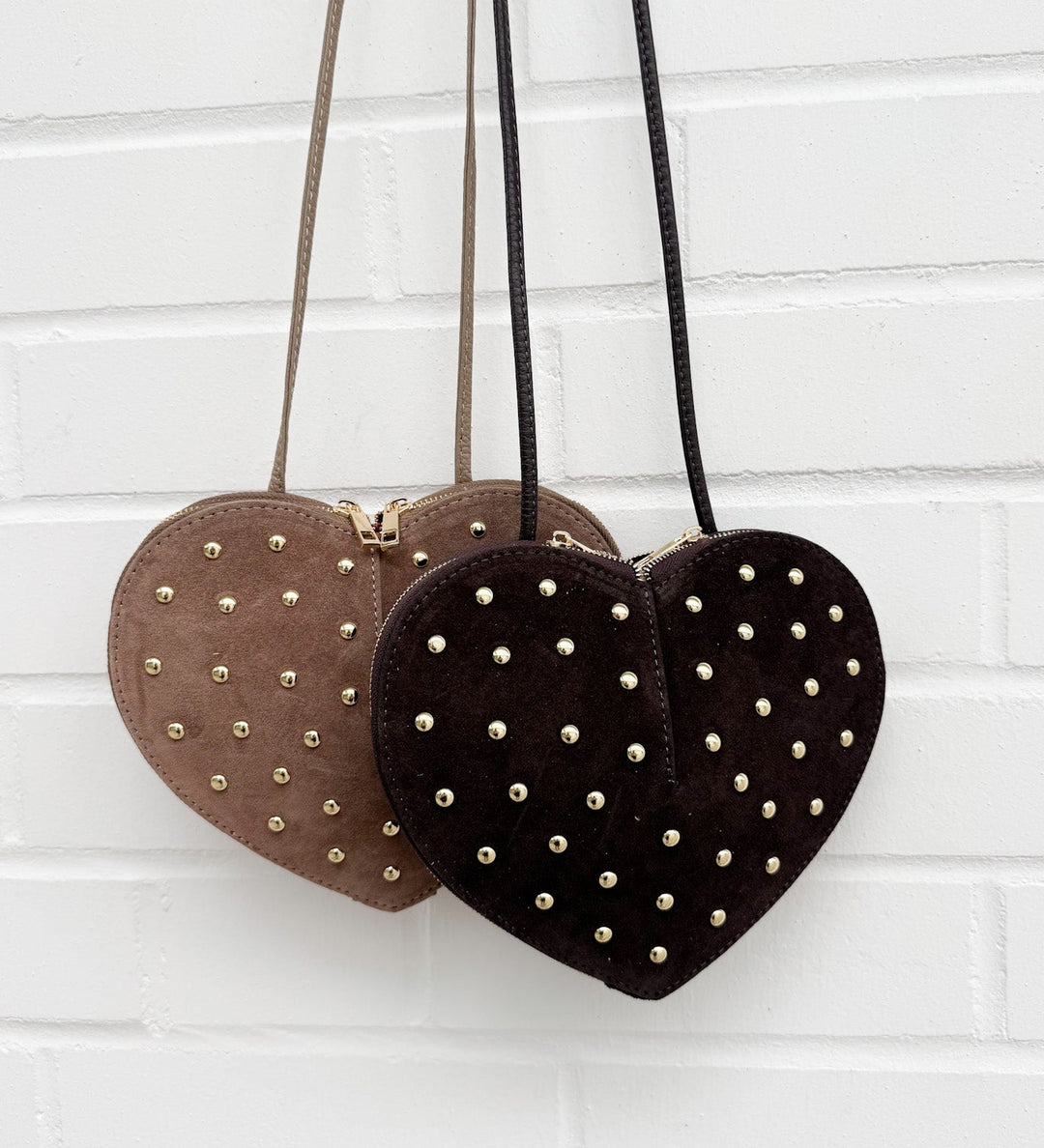 UMHÄNGE TASCHE HERZ mit Nieten - versch. Farben
