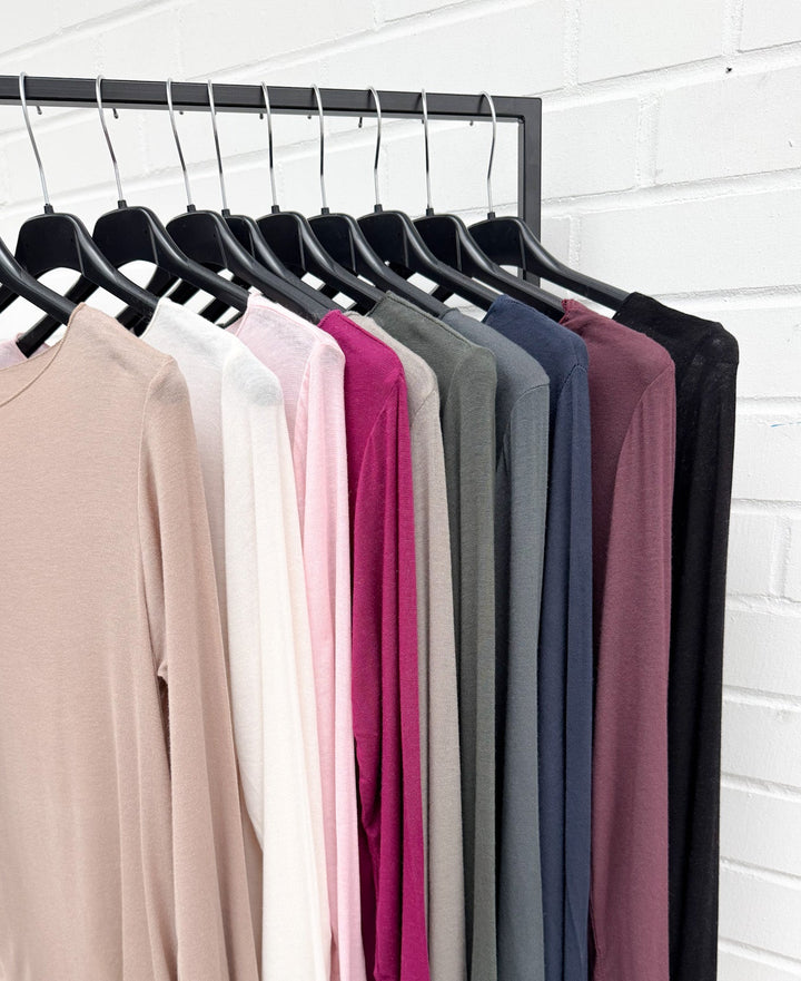 CURVY LONGSLEEVE KASCHMIR - versch. Farben