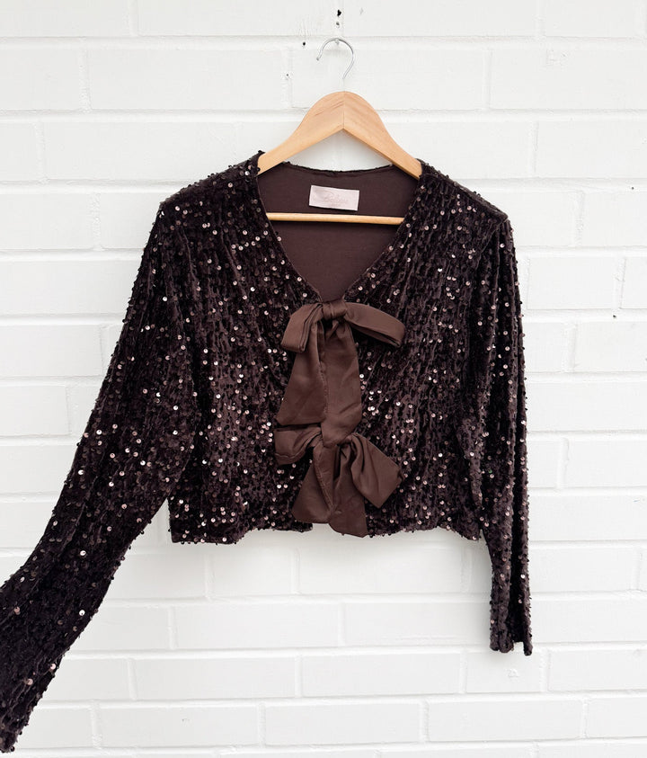 PAILLETTEN JÄCKCHEN mit Schleifen - versch. Farben