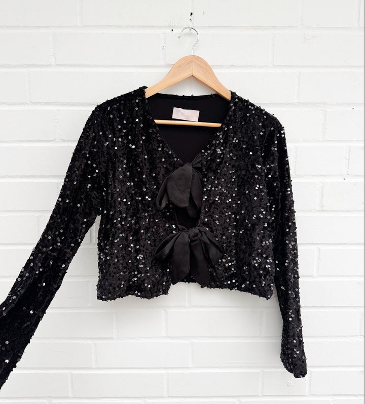 PAILLETTEN JÄCKCHEN mit Schleifen - versch. Farben