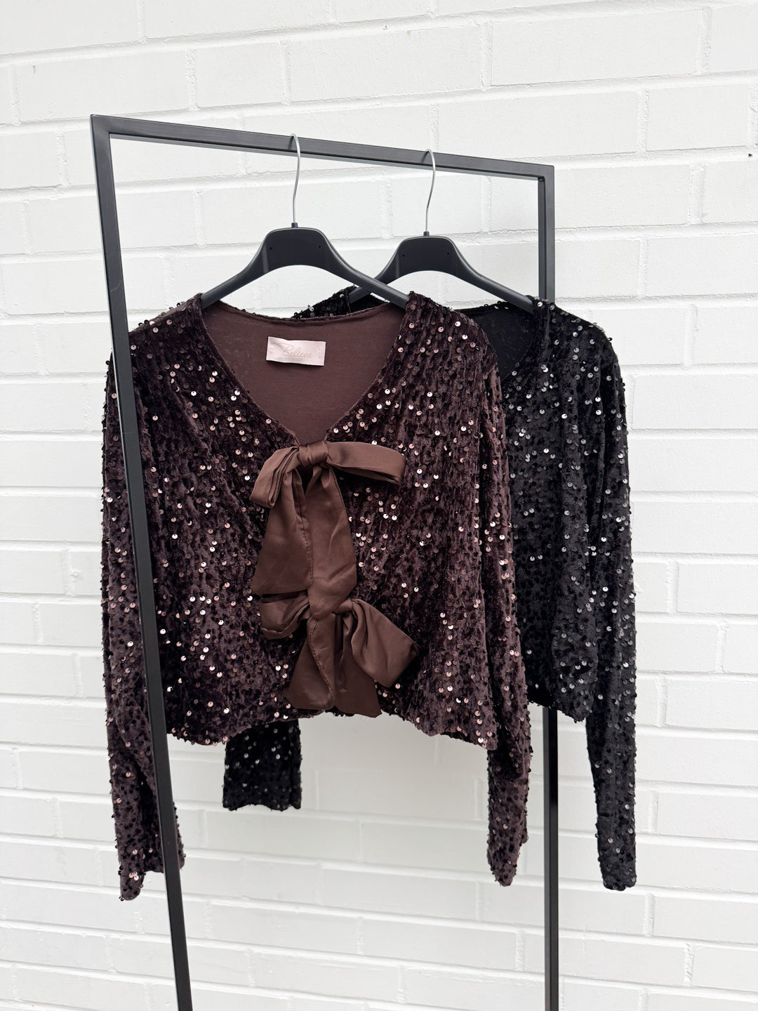 PAILLETTEN JÄCKCHEN mit Schleifen - versch. Farben