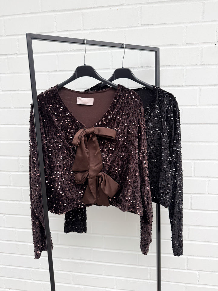 PAILLETTEN JÄCKCHEN mit Schleifen - versch. Farben