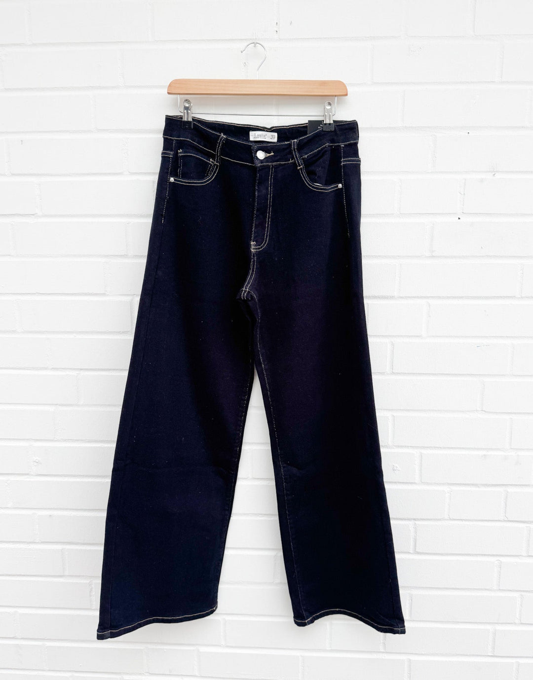 SUPER DARK BLUE WIDE LEG JEANS