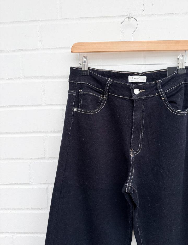 SUPER DARK BLUE WIDE LEG JEANS