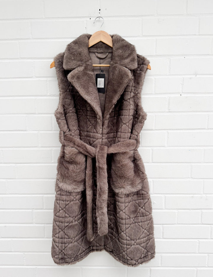 LANGE KUNSTFELL WESTE - versch. Farben