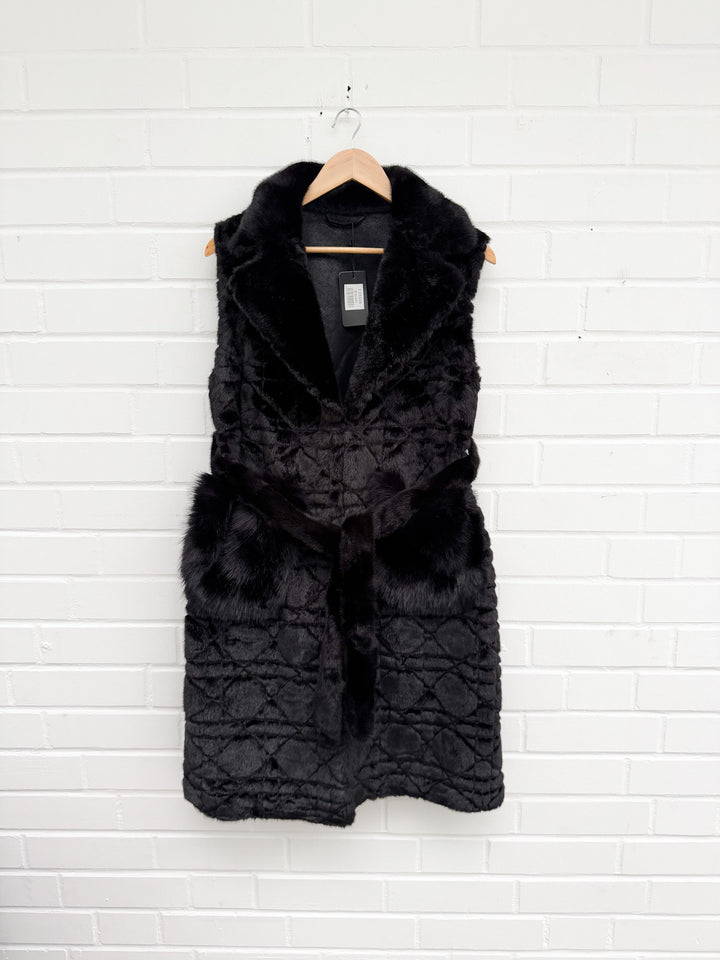 LANGE KUNSTFELL WESTE - versch. Farben