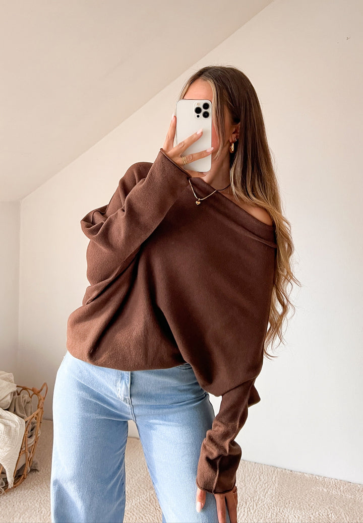 ASYMMETRISCHER BASIC PULLOVER - versch. Farben