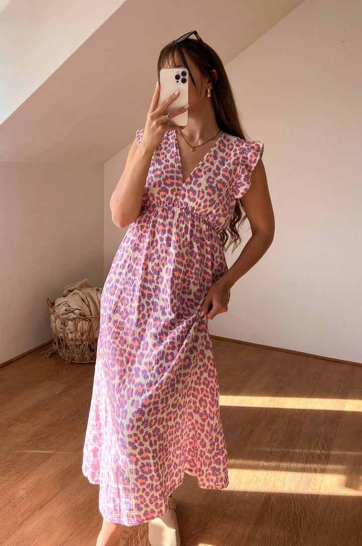 RÜSCHEN LEO SOMMERKLEID - flieder