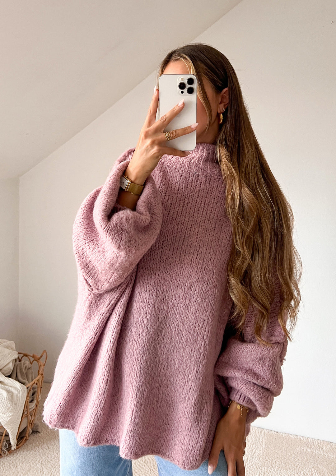 LANGER OVERSIZE STRICKPULLOVER MAIRA - versch. Farben