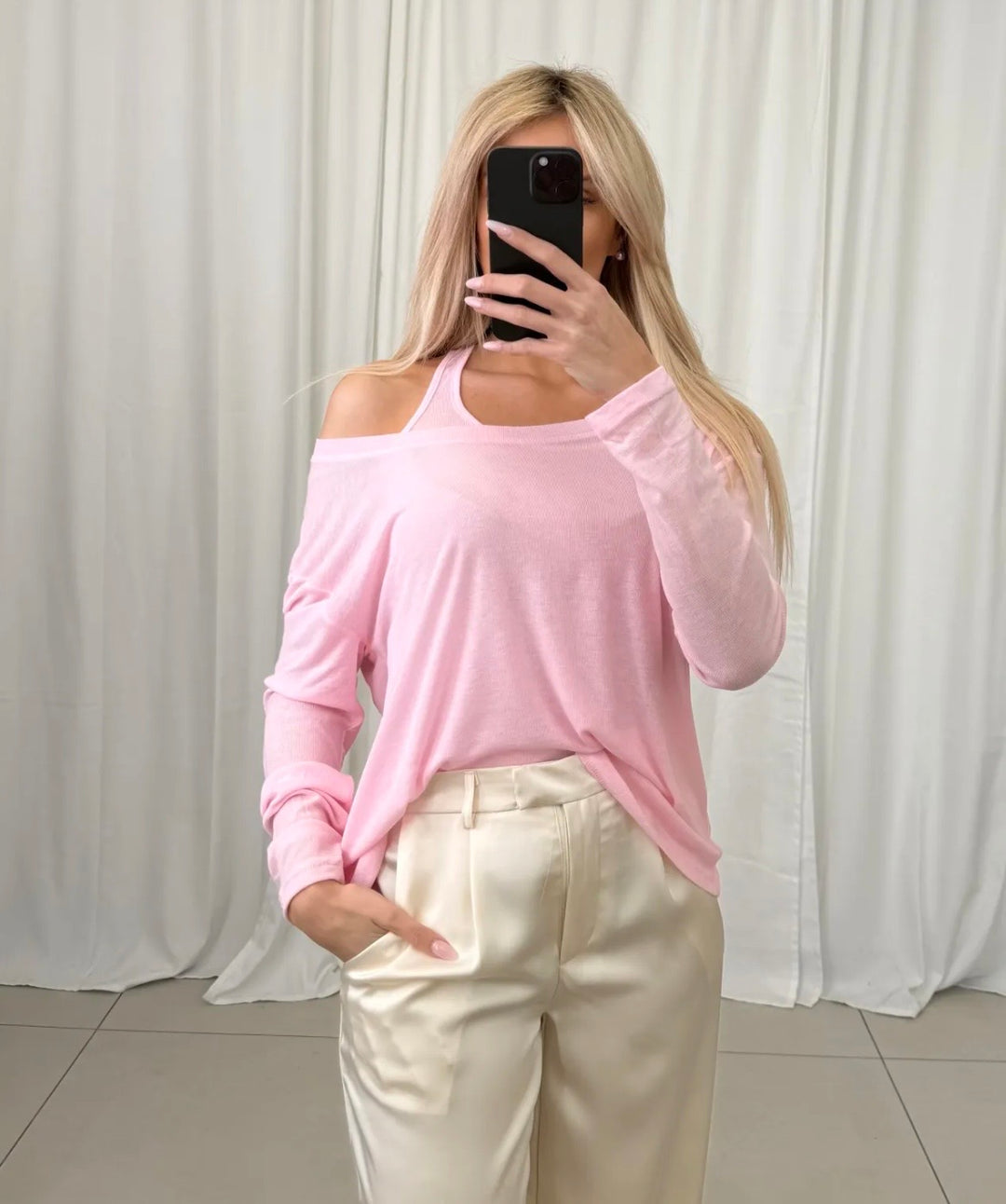 LOCKERES VISKOSE LONGSLEEVE mit Top - versch. Farben