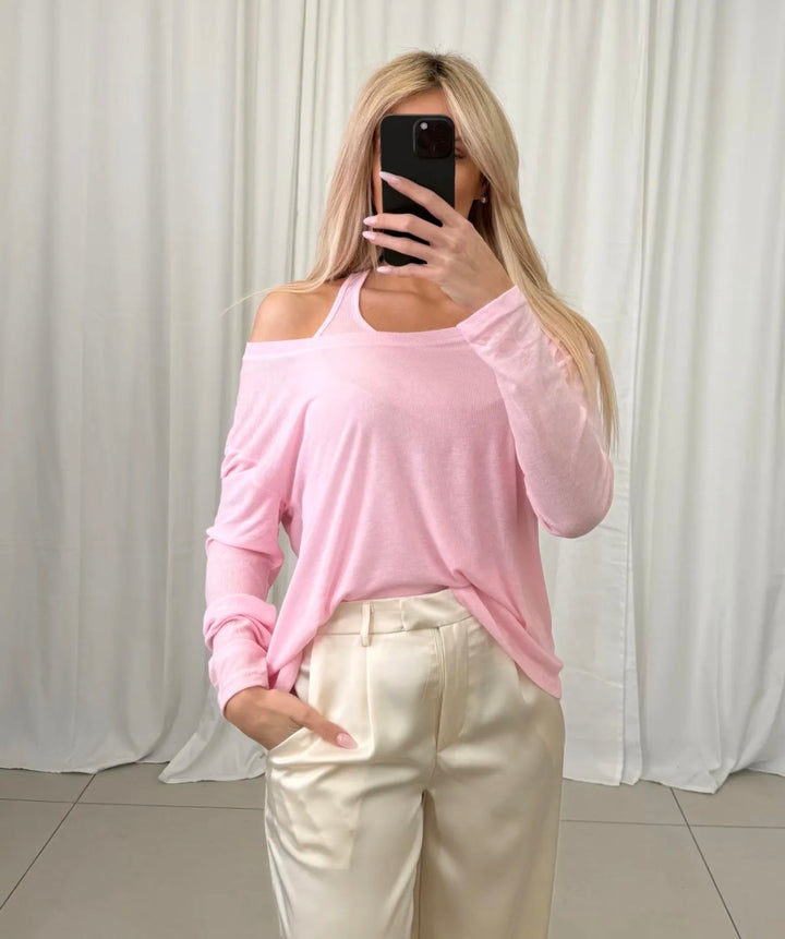 LOCKERES VISKOSE LONGSLEEVE mit Top - versch. Farben