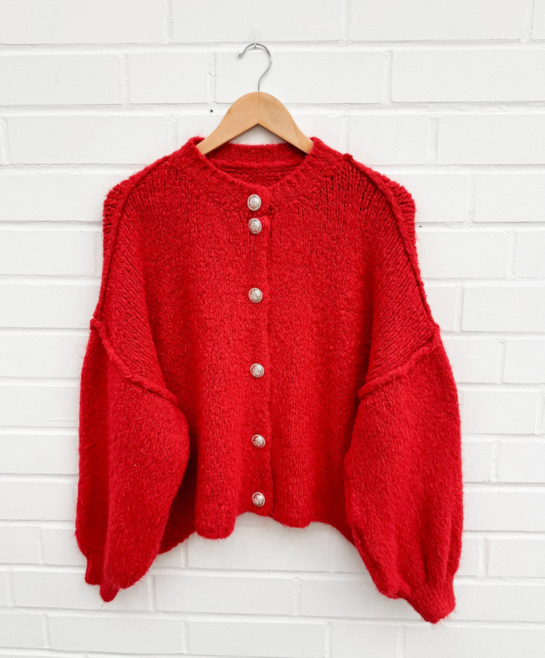 KURZE STRICKJACKE MAIRA - rot