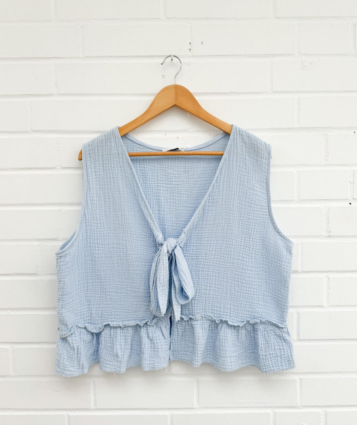 CURVY CUTE MUSSELIN BLUSE MIT SCHLEIFE - versch. Farben