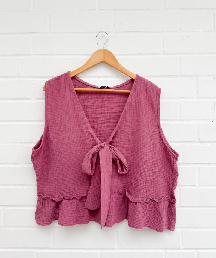 CURVY CUTE MUSSELIN BLUSE MIT SCHLEIFE - versch. Farben