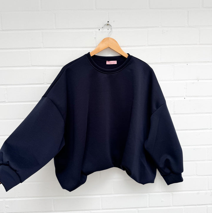 LOCKERER SWEATER mit Raffung - versch. Farben