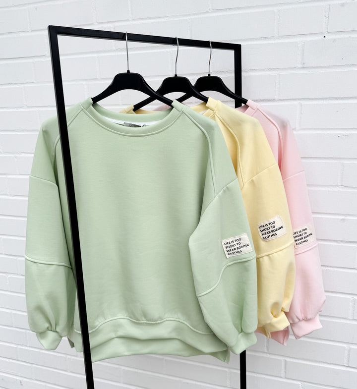 SWEATSHIRT LIFE IS TOO SHORT - versch. Farben