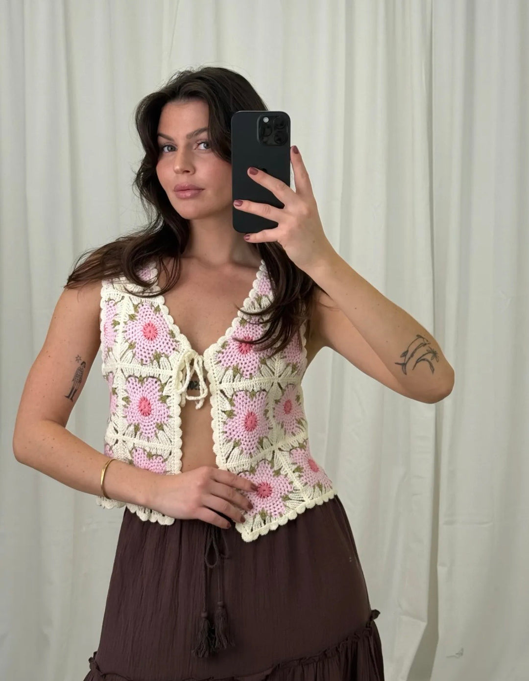 FLOWER HÄKEL TOP - versch. Farben