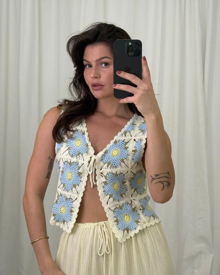 FLOWER HÄKEL TOP - versch. Farben