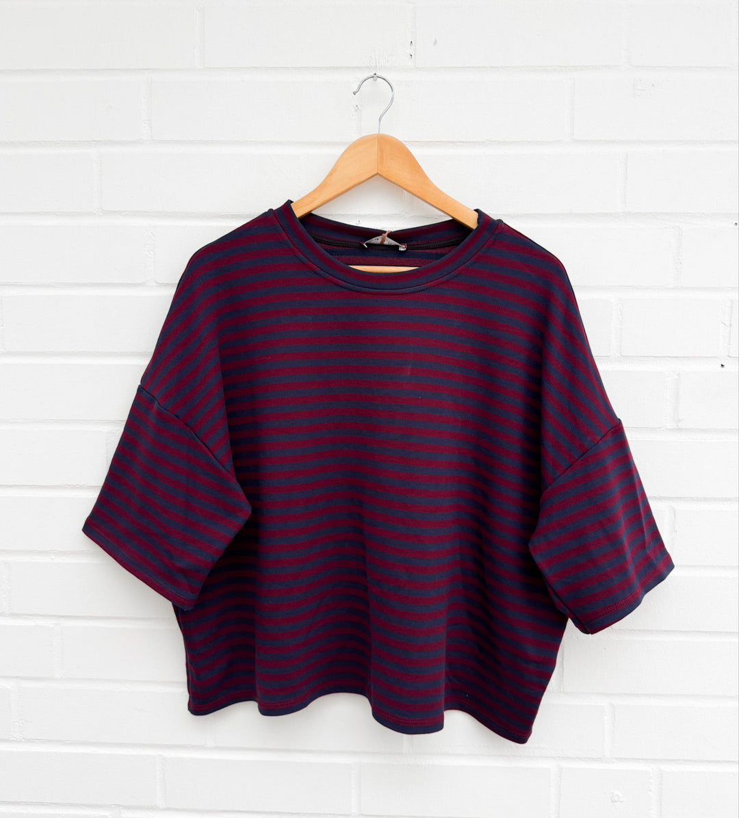 GESTREIFTES Oversize CROP T-SHIRT - versch Farben
