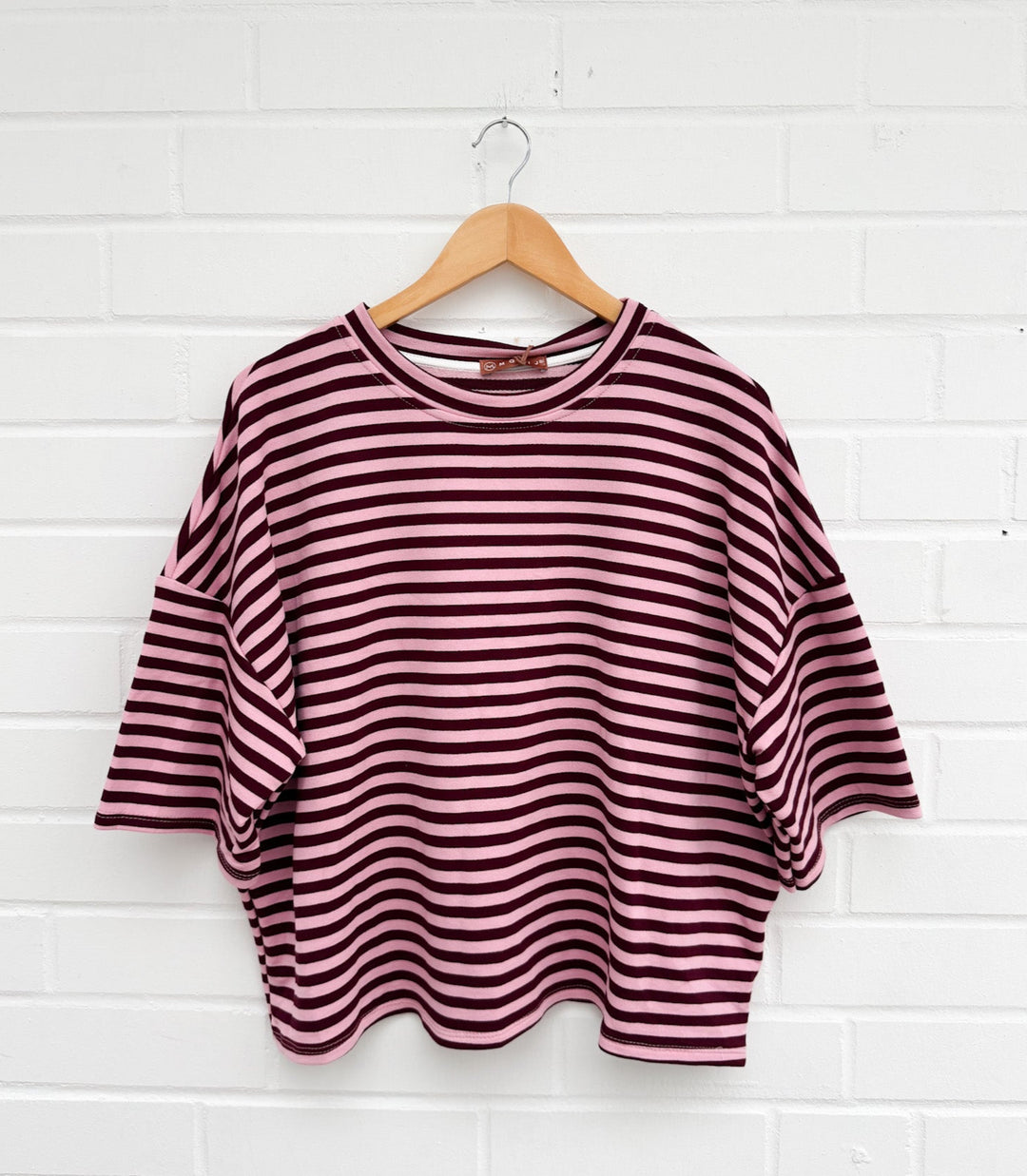 GESTREIFTES Oversize CROP T-SHIRT - versch Farben