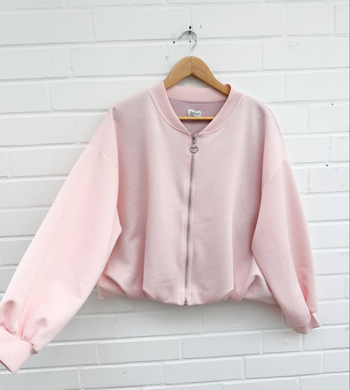 SWEATJACKE KELLY mit Raffung - versch. Farben