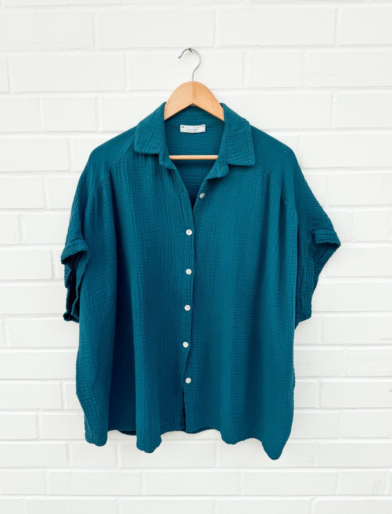 KURZARM MUSSELIN BLUSE - versch. Farben