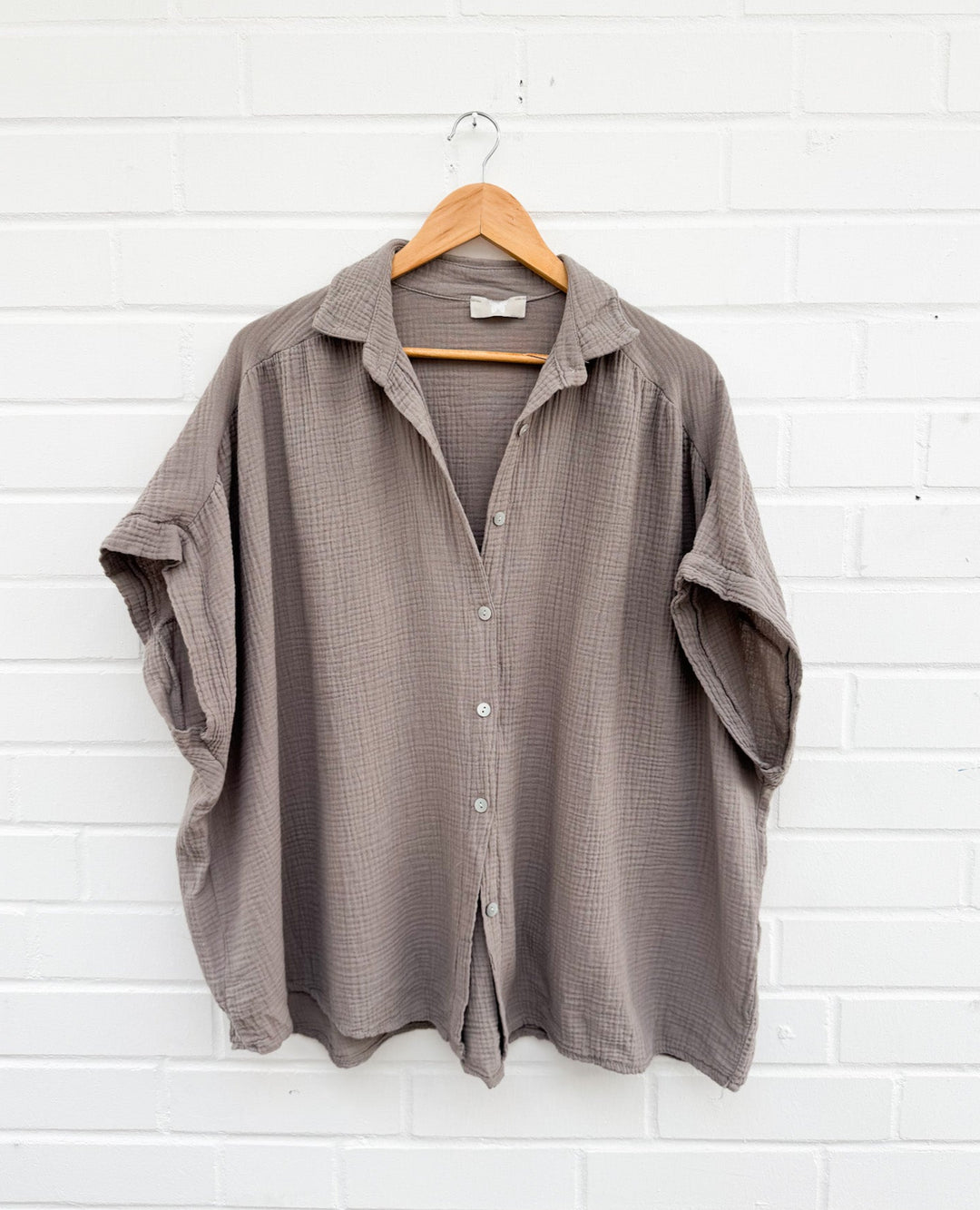 KURZARM MUSSELIN BLUSE- versch. Farben