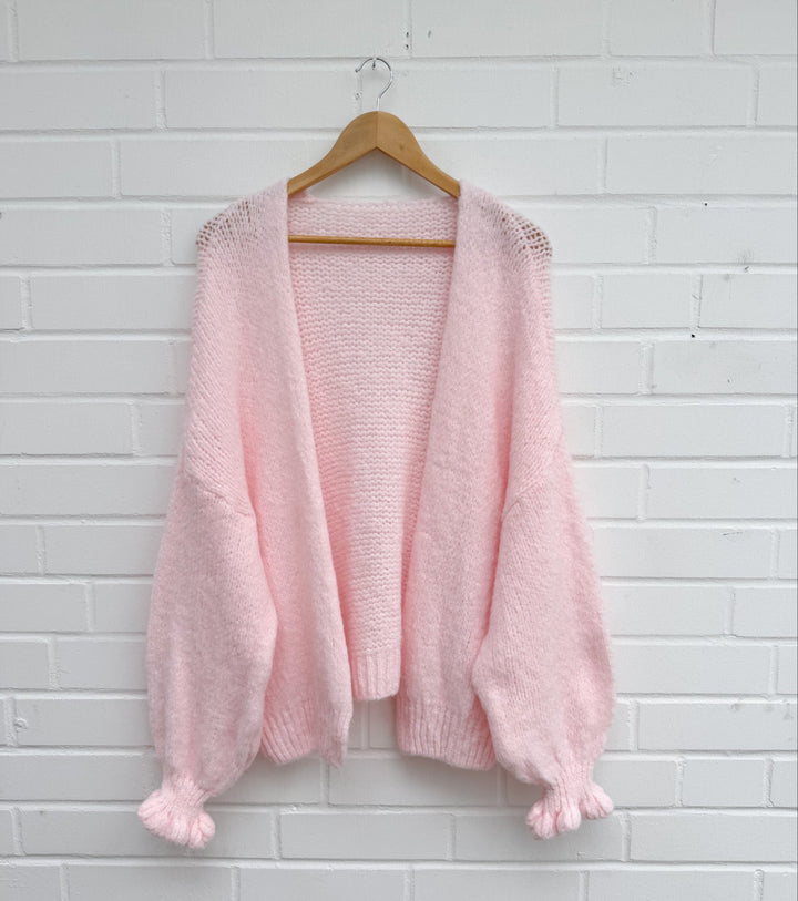 RÜSCHEN CARDIGAN - rosa