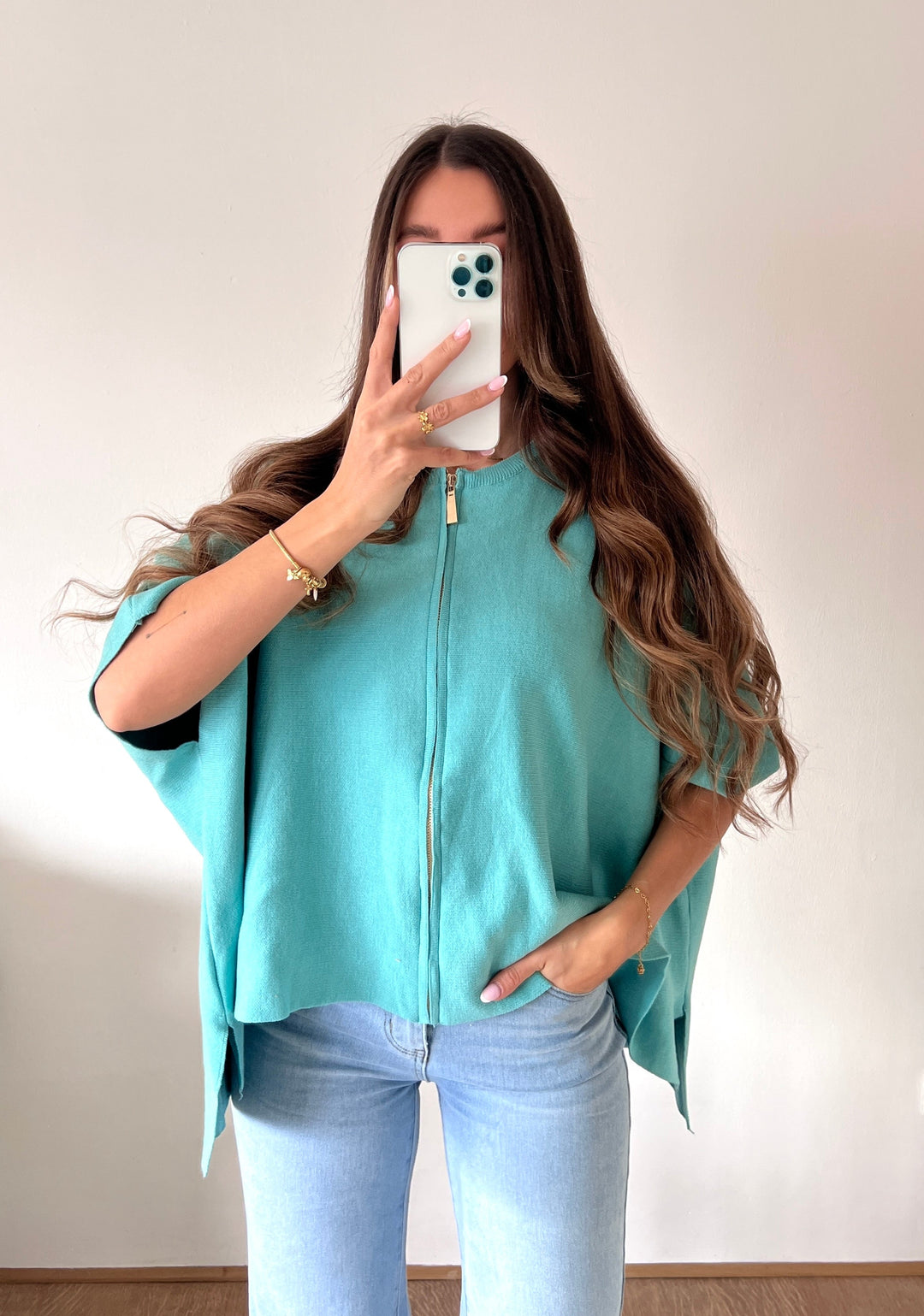 KURZARM OVERSIZE STRICKJACKE IDA - versch. Farben