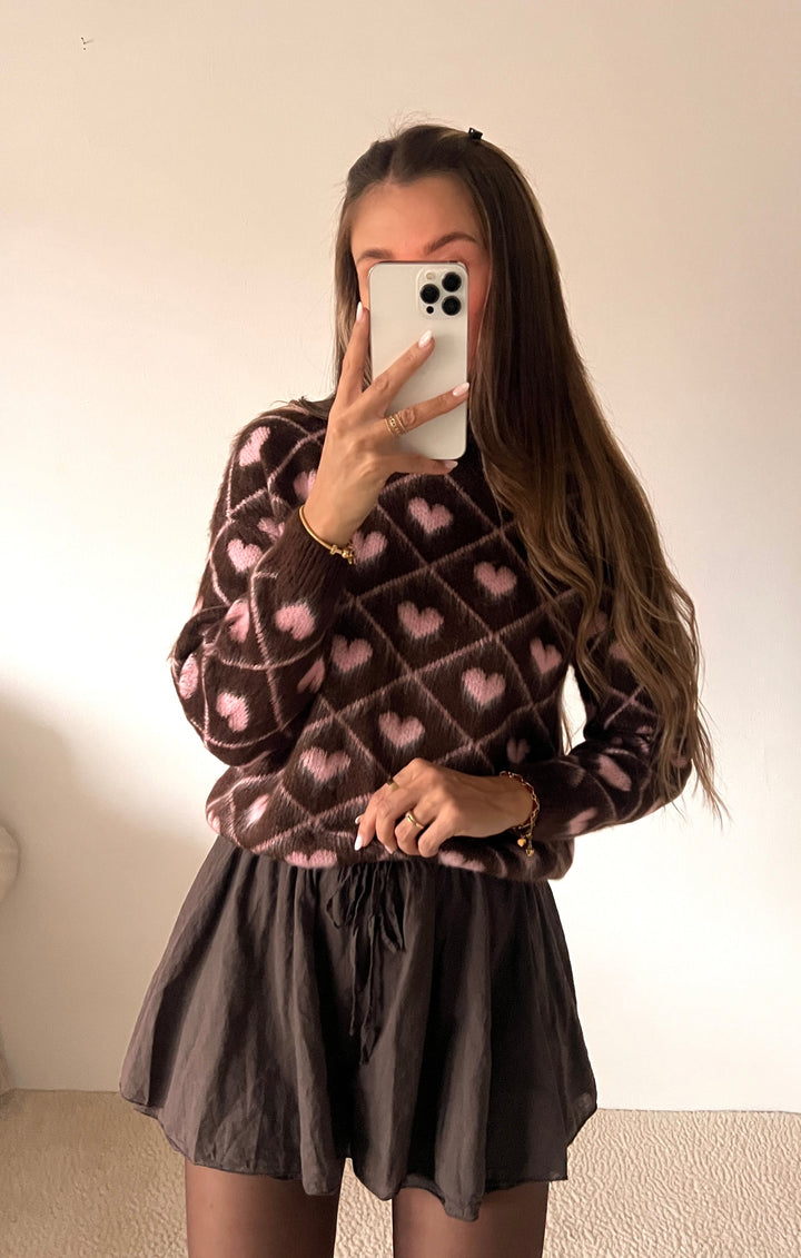 STRICKPULLOVER COZY HERZ - versch. Farben