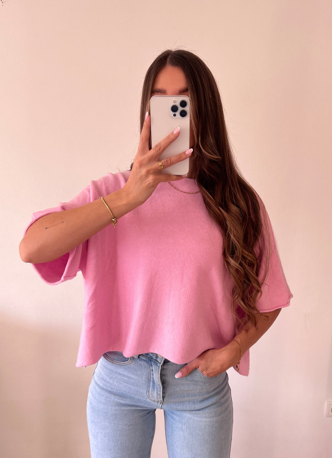 RUNDHALS KURZARM PULLOVER MAI - versch. Farben