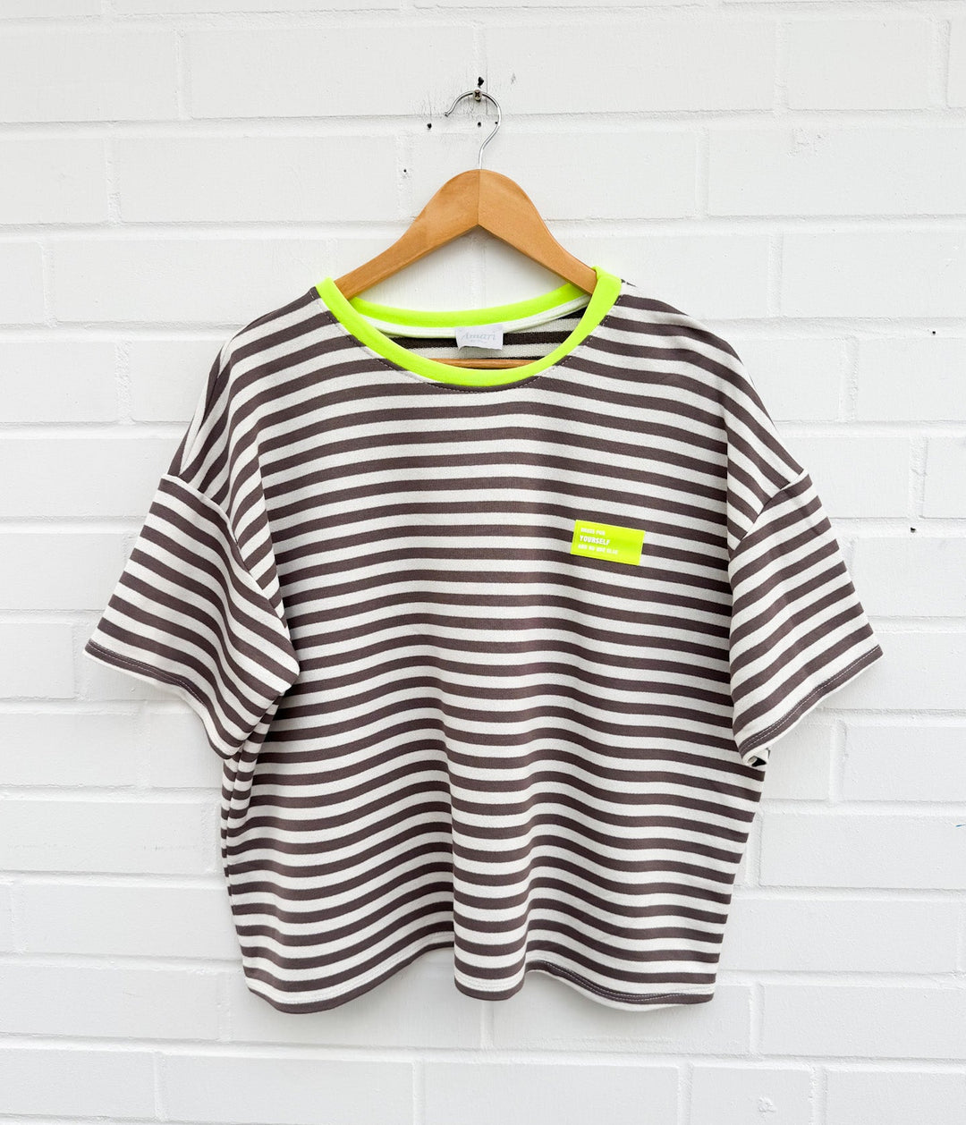 LOCKERES STREIFEN T-SHIRT MADRID - Taupe