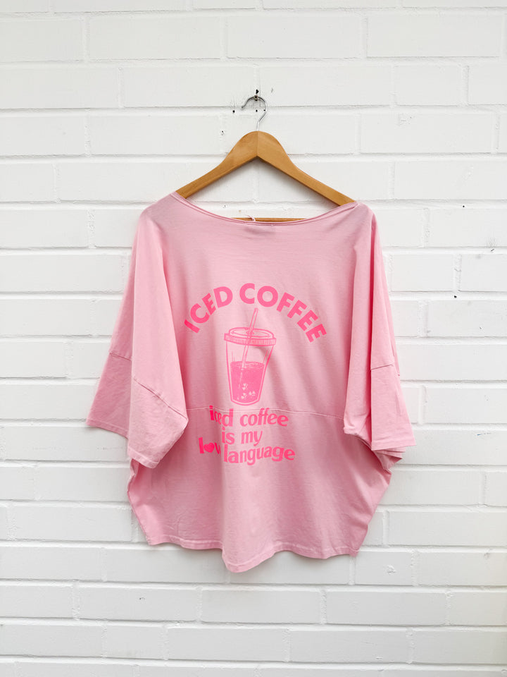 OVERSIZE T-SHIRT ICE COFFEE - versch. Farben