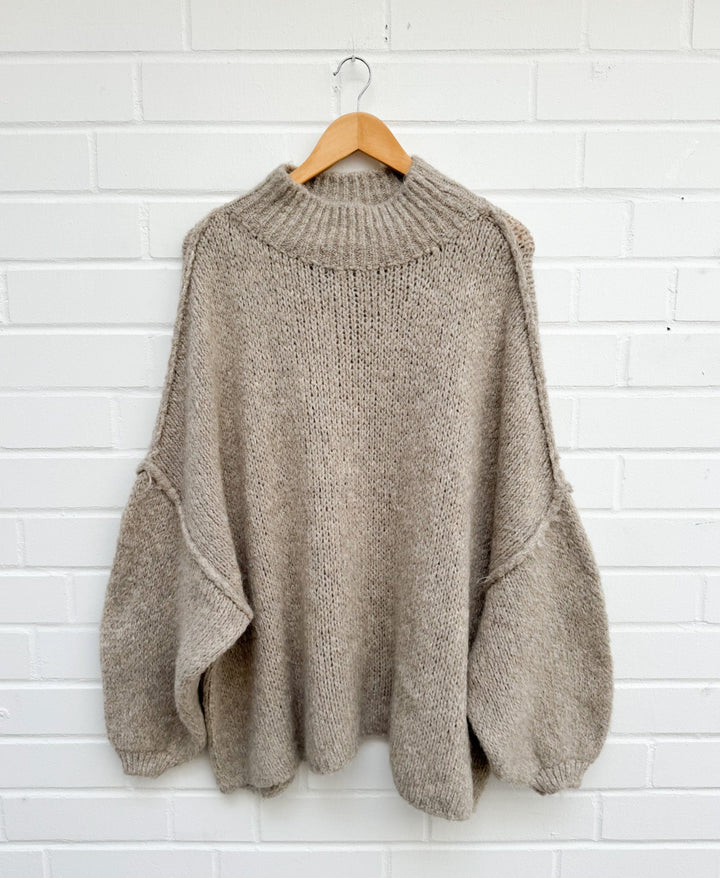 LANGER OVERSIZE STRICKPULLOVER MAIRA - versch. Farben