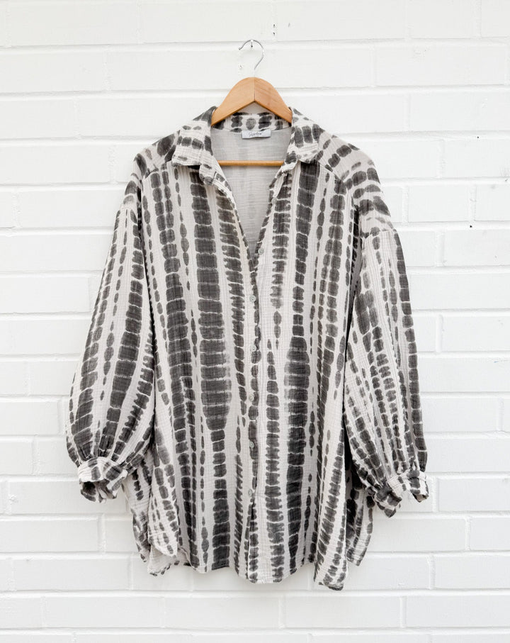 LANGE BATIK MUSSELIN BLUSE - versch. Farben