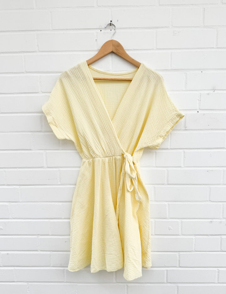 MUSSELN WICKELOPTIK KLEID - versch. Farben
